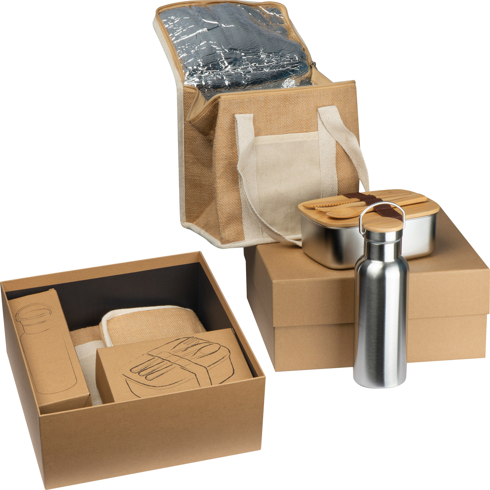 BRIGITTE Geschenkset mit Kühltasche, Trinkflasche und Lunchbox