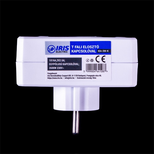 IRIS Electric IEA-3W-K schaltbarer 3-fach-Steckdosenadapter